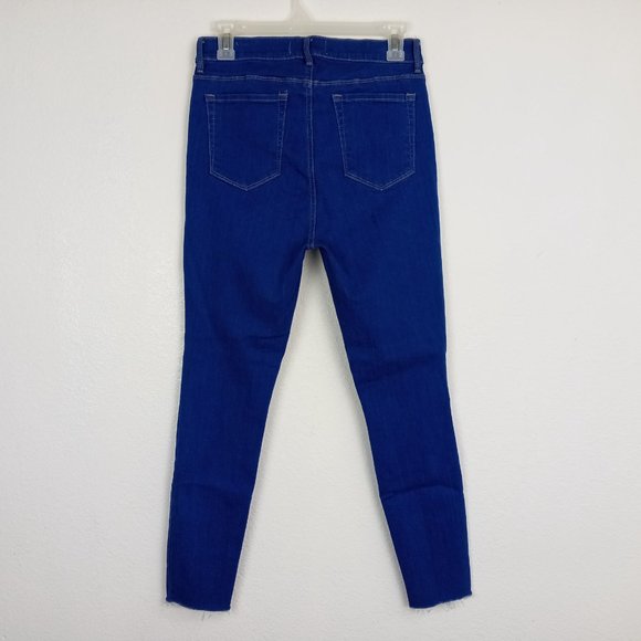 PACSUN Women's Ankle Jegging Jeans Size 30 High Rise Raw Hem Royal Blue Denim - Picture 4 of 15
